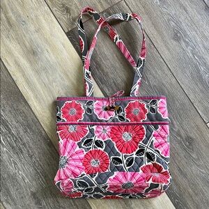 Vera Bradley Pink and Gray Floral Tote Bag